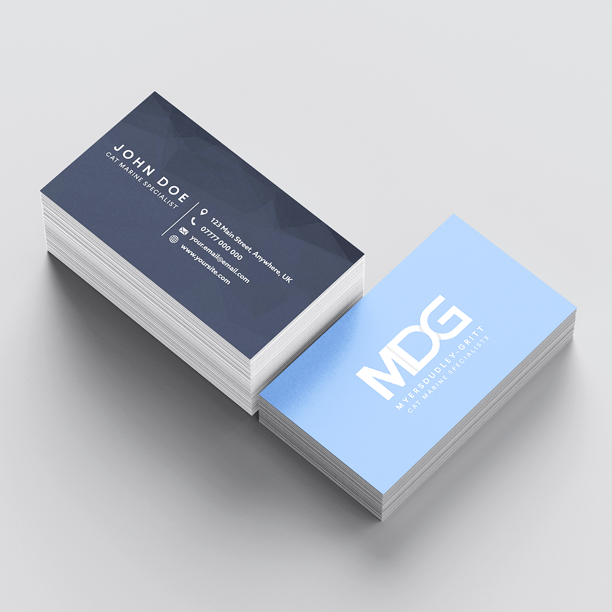 MS Productions Business Cards Print Media Design Myers Dudley Gritt